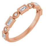 14K Gold Straight Baguette Natural Diamond Anniversary Band – 1/5–5/8 CTW - Rose Gold