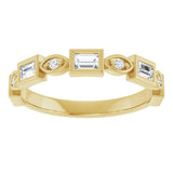 14K Gold Straight Baguette Natural Diamond Anniversary Band – 1/5–5/8 CTW - Yellow Gold - view 3