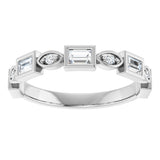 Platinum Straight Baguette Natural Diamond Anniversary Band – 1/5–5/8 CTW - view 3