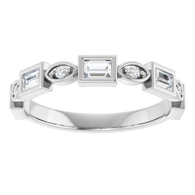 Platinum Straight Baguette Natural Diamond Anniversary Band – 1/5–5/8 CTW - view 3