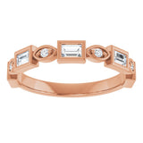 14K Gold Straight Baguette Natural Diamond Anniversary Band – 1/5–5/8 CTW - Rose Gold - view 3