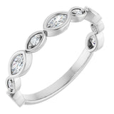 Platinum Marquise Natural Diamond Anniversary Band – 1/6–3/8 CTW