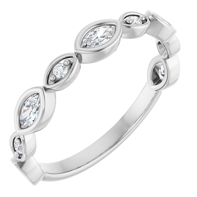 Platinum Marquise Lab-Grown Diamond Anniversary Band – 1/6–1/3 CTW