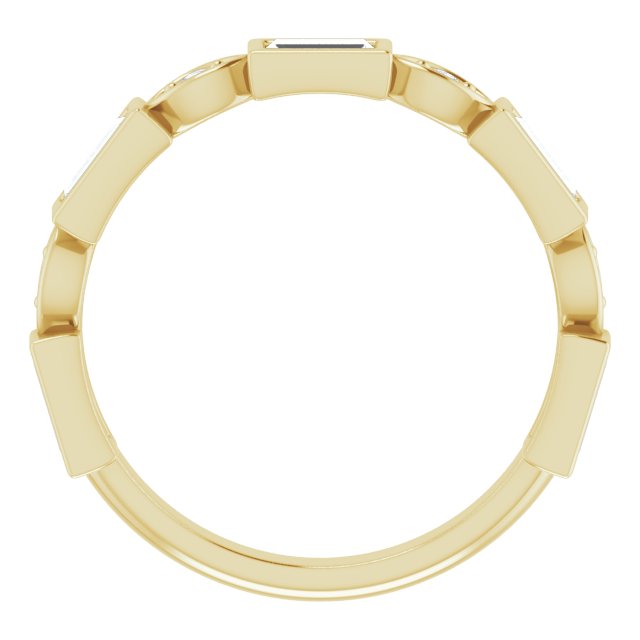 14K Gold Straight Baguette Natural Diamond Anniversary Band – 1/5–5/8 CTW - Yellow Gold - view 2