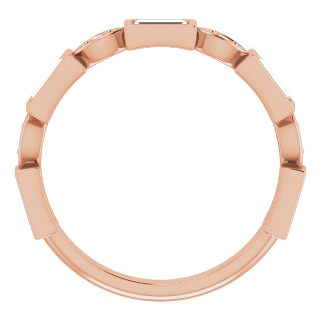 14K Gold Straight Baguette Natural Diamond Anniversary Band – 1/5–5/8 CTW - Rose Gold - view 2