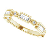 14K Gold Straight Baguette Natural Diamond Anniversary Band – 1/5–5/8 CTW - Yellow Gold - view 5