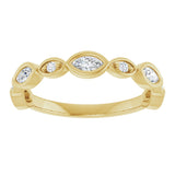 14K Gold Marquise Lab-Grown Diamond Anniversary Band – 1/6–1/3 CTW - Yellow Gold - view 3