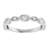 14K Gold Marquise Lab-Grown Diamond Anniversary Band – 1/6–1/3 CTW - White Gold - view 3
