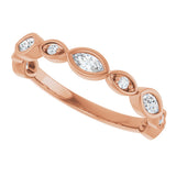 14K Gold Marquise Lab-Grown Diamond Anniversary Band – 1/6–1/3 CTW - Rose Gold - view 5