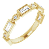 14K Gold Straight Baguette Natural Diamond Anniversary Band – 1/5–5/8 CTW - Yellow Gold