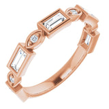 14K Gold Straight Baguette Natural Diamond Anniversary Band – 1/5–5/8 CTW - Rose Gold