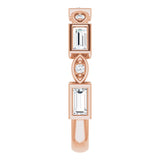 14K Gold Straight Baguette Natural Diamond Anniversary Band – 1/5–5/8 CTW - Rose Gold - view 4