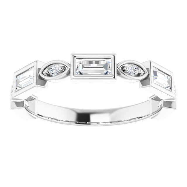 Platinum Straight Baguette Natural Diamond Anniversary Band – 1/5–5/8 CTW - view 3