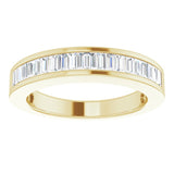 14K Gold Straight Baguette Natural Diamond Channel-Set Anniversary Band – 2.4x1.2 mm Stones - Yellow Gold - view 3