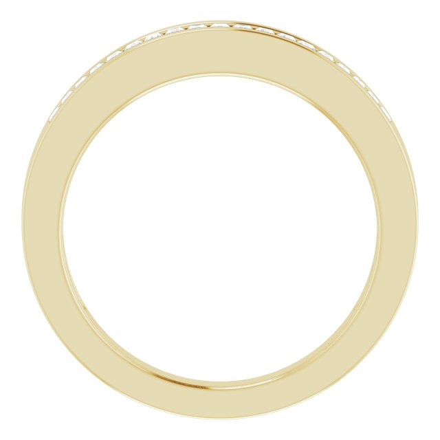 14K Gold Straight Baguette Natural Diamond Channel-Set Baguette Tapered Anniversary Band – 2x1.1 mm Stones - Yellow Gold - view 2