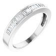 14K Gold Straight Baguette Natural Diamond Channel-Set Baguette Tapered Anniversary Band – 2x1.1 mm Stones - White Gold
