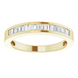 14K Gold Straight Baguette Natural Diamond Channel-Set Baguette Tapered Anniversary Band – 2x1.1 mm Stones - Yellow Gold - view 3
