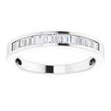 14K Gold Straight Baguette Natural Diamond Channel-Set Baguette Tapered Anniversary Band – 2x1.1 mm Stones - White Gold - view 3