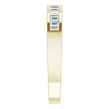 14K Gold Straight Baguette Natural Diamond Channel-Set Baguette Tapered Anniversary Band – 2x1.1 mm Stones - Yellow Gold - view 4