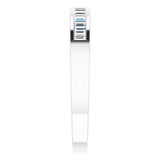 14K Gold Straight Baguette Natural Diamond Channel-Set Baguette Tapered Anniversary Band – 2x1.1 mm Stones - White Gold - view 4