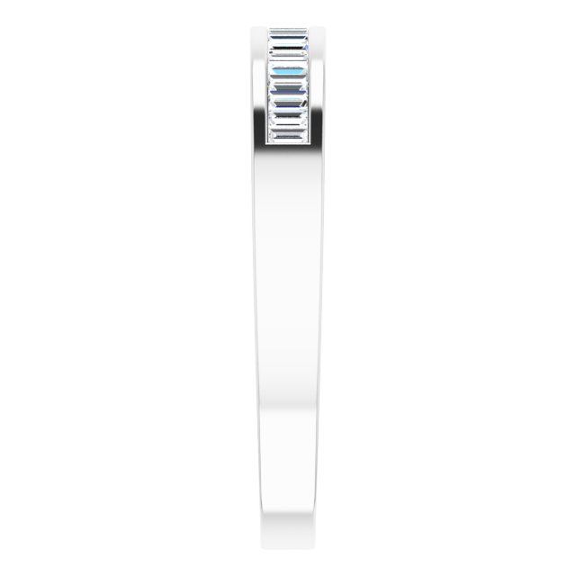 14K Gold Straight Baguette Natural Diamond Channel-Set Baguette Tapered Anniversary Band – 2x1.1 mm Stones - White Gold - view 4