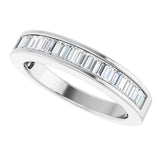 Platinum Straight Baguette Natural Diamond Channel-Set Anniversary Band – 2.4x1.2 mm Stones - view 5