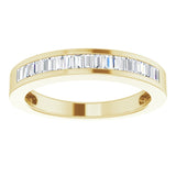 14K Gold Straight Baguette Natural Diamond Channel-Set Baguette Tapered Anniversary Band – 2x1.1 mm Stones - Yellow Gold - view 3