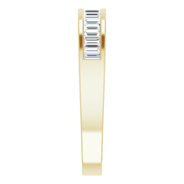 18K Gold Straight Baguette Natural Diamond Channel-Set Anniversary Band – 2.4x1.2 mm Stones - view 4