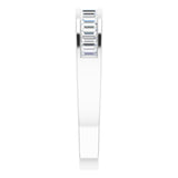 14K Gold Straight Baguette Natural Diamond Channel-Set Anniversary Band – 2.4x1.2 mm Stones - White Gold - view 4