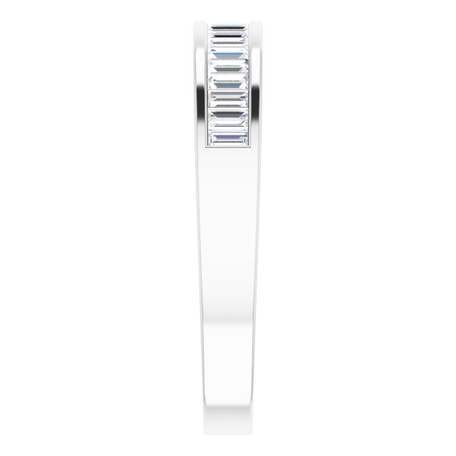 14K Gold Straight Baguette Natural Diamond Channel-Set Anniversary Band – 2.4x1.2 mm Stones - White Gold - view 4