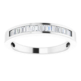 14K Gold Straight Baguette Natural Diamond Channel-Set Baguette Tapered Anniversary Band – 2x1.1 mm Stones - White Gold - view 3