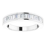 14K Gold Straight Baguette Natural Diamond Channel-Set Anniversary Band – 2.4x1.2 mm Stones - White Gold - view 3