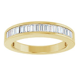 14K Gold Straight Baguette Natural Diamond Channel-Set Anniversary Band – 2.4x1.2 mm Stones - Yellow Gold - view 3