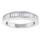 Platinum Straight Baguette Natural Diamond Channel-Set Anniversary Band – 2.4x1.2 mm Stones - view 3