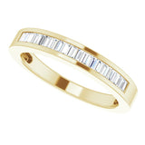 14K Gold Straight Baguette Natural Diamond Channel-Set Baguette Tapered Anniversary Band – 2x1.1 mm Stones - Yellow Gold - view 5