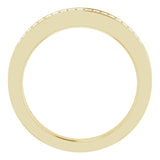 14K Gold Straight Baguette Natural Diamond Channel-Set Baguette Tapered Anniversary Band – 2x1.1 mm Stones - Yellow Gold - view 2
