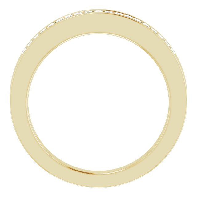 14K Gold Straight Baguette Natural Diamond Channel-Set Baguette Tapered Anniversary Band – 2x1.1 mm Stones - Yellow Gold - view 2