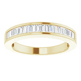 18K Gold Straight Baguette Natural Diamond Channel-Set Anniversary Band – 2.4x1.2 mm Stones - view 3