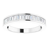 14K Gold Straight Baguette Natural Diamond Channel-Set Anniversary Band – 2.4x1.2 mm Stones - White Gold - view 3
