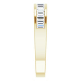 14K Gold Straight Baguette Natural Diamond Channel-Set Anniversary Band – 2.4x1.2 mm Stones - Yellow Gold - view 4