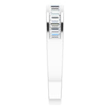 14K Gold Straight Baguette Natural Diamond Channel-Set Anniversary Band – 2.4x1.2 mm Stones - White Gold - view 4