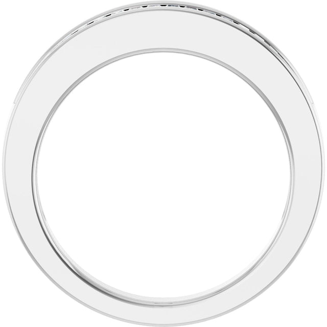 Platinum Straight Baguette Natural Diamond Channel-Set Anniversary Band – 2.4x1.2 mm Stones - view 2