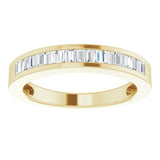 14K Gold Straight Baguette Natural Diamond Channel-Set Baguette Tapered Anniversary Band – 2x1.1 mm Stones - Yellow Gold - view 3