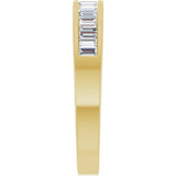 14K Gold Straight Baguette Natural Diamond Channel-Set Anniversary Band – 2.4x1.2 mm Stones - Yellow Gold - view 4