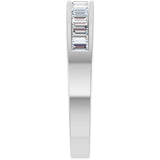 Platinum Straight Baguette Natural Diamond Channel-Set Anniversary Band – 2.4x1.2 mm Stones - view 4