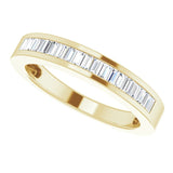 14K Gold Straight Baguette Natural Diamond Channel-Set Baguette Tapered Anniversary Band – 2x1.1 mm Stones - Yellow Gold - view 5