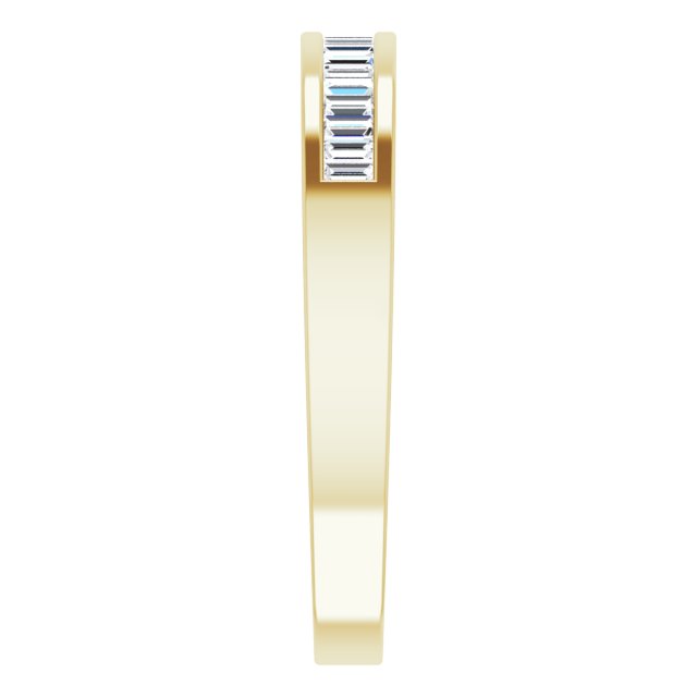 14K Gold Straight Baguette Natural Diamond Channel-Set Baguette Tapered Anniversary Band – 2x1.1 mm Stones - Yellow Gold - view 4