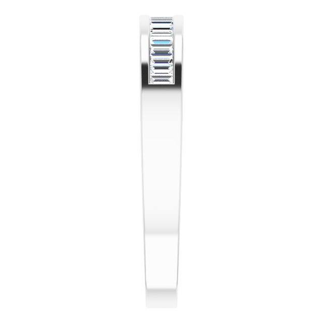 14K Gold Straight Baguette Natural Diamond Channel-Set Baguette Tapered Anniversary Band – 2x1.1 mm Stones - White Gold - view 4