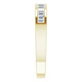 14K Gold Straight Baguette Natural Diamond Channel-Set Baguette Tapered Anniversary Band – 2x1.1 mm Stones - Yellow Gold - view 4