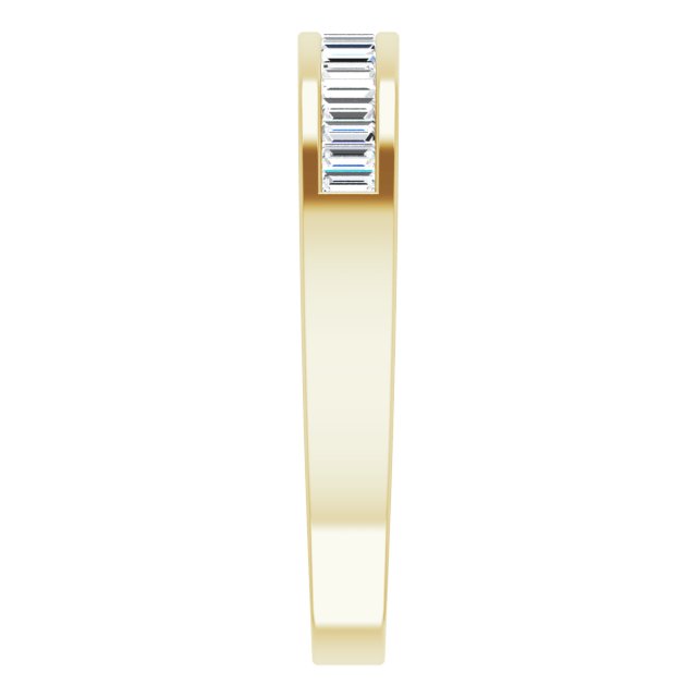 14K Gold Straight Baguette Natural Diamond Channel-Set Baguette Tapered Anniversary Band – 2x1.1 mm Stones - Yellow Gold - view 4